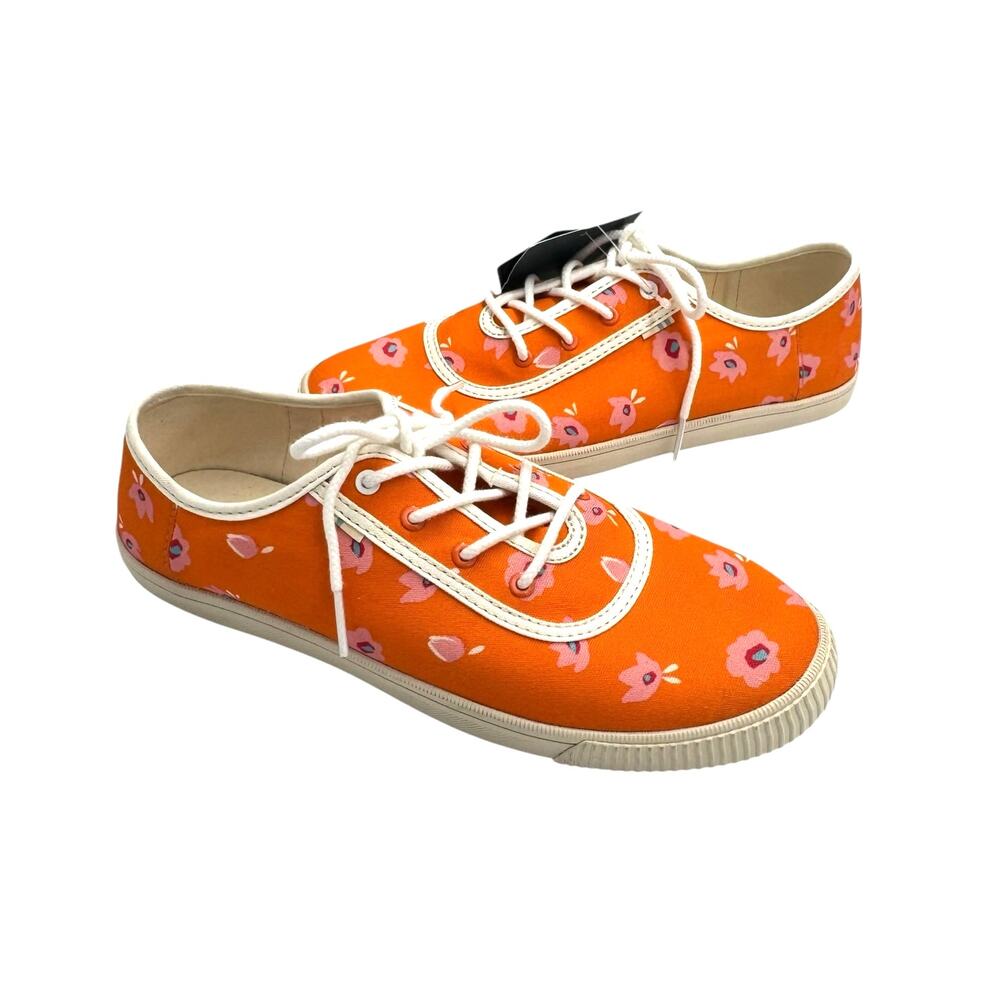 Toms NEW Women's Carmel Orange Persimmon Floral Casual Canvas Comfort Sneakers